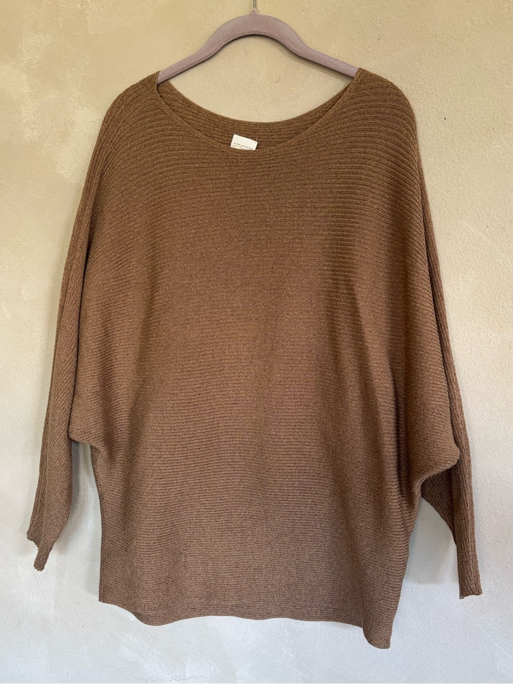 Chico‘s boat neck batwing dolman sleeves sweater